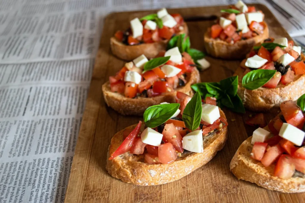 Bruschettu s paradajkami a mozzarellou rýchla večera